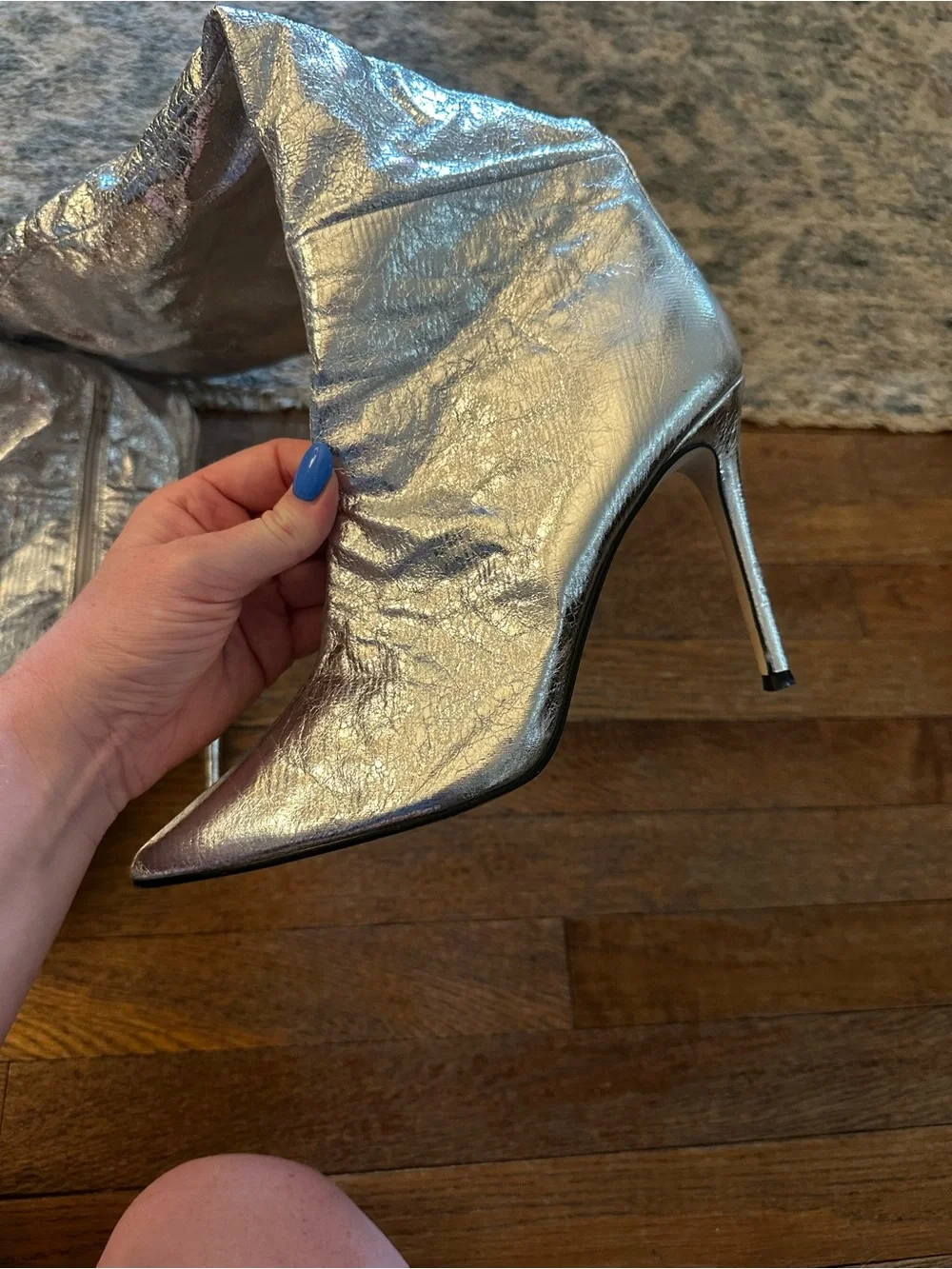 Steve Madden Over the Knee Silver Boots